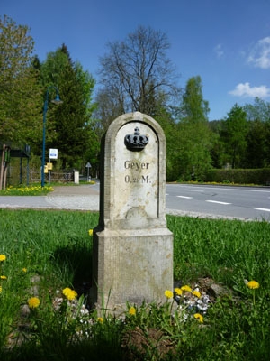 Meilenstein in Tannenberg - Geyer